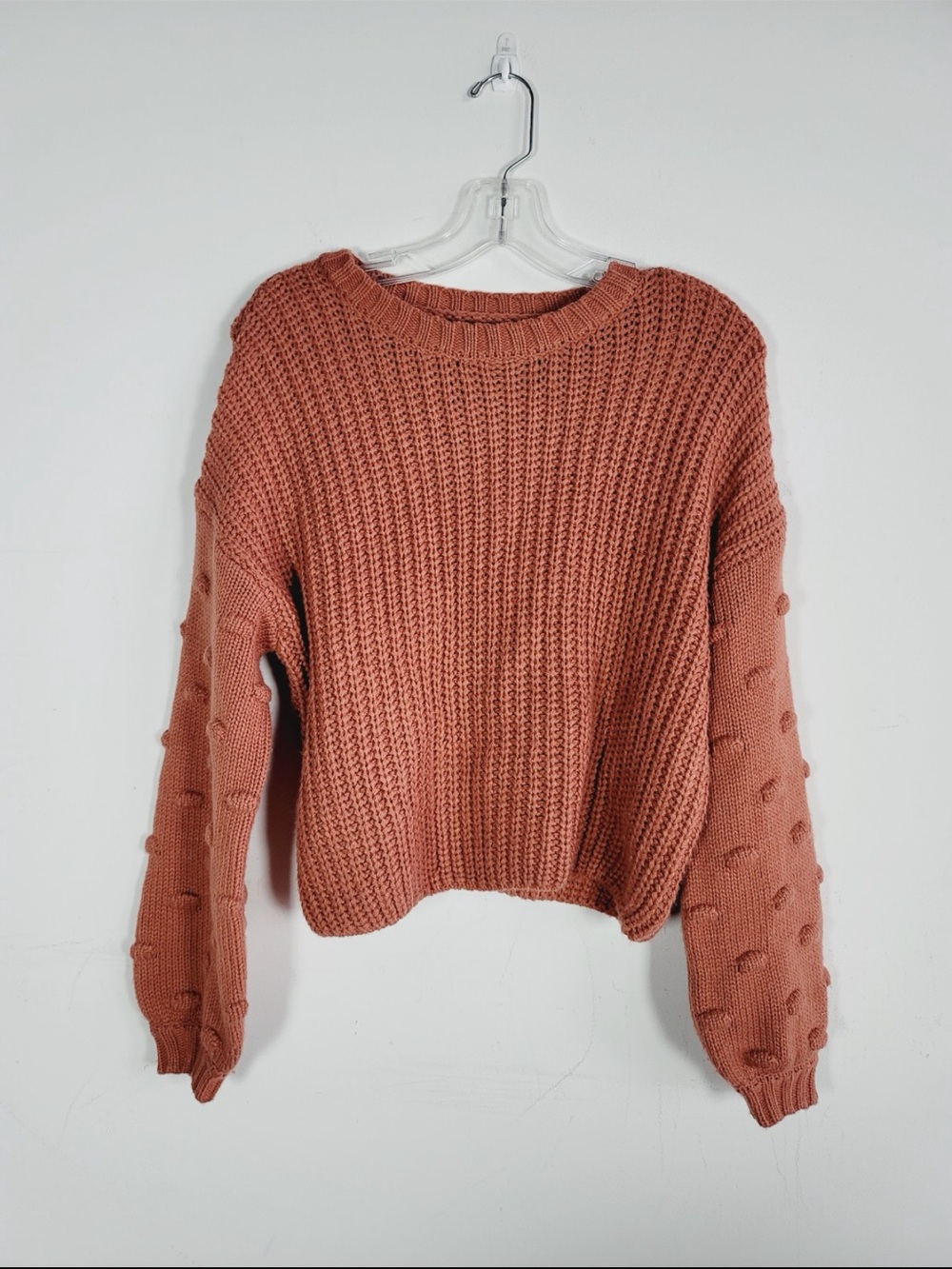 Moon & Madison Chunky Knit Pullover Sweater in Terracotta, Size XS